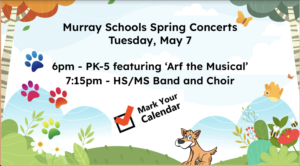 Spring Concert flyer with information of when concert is and what it is